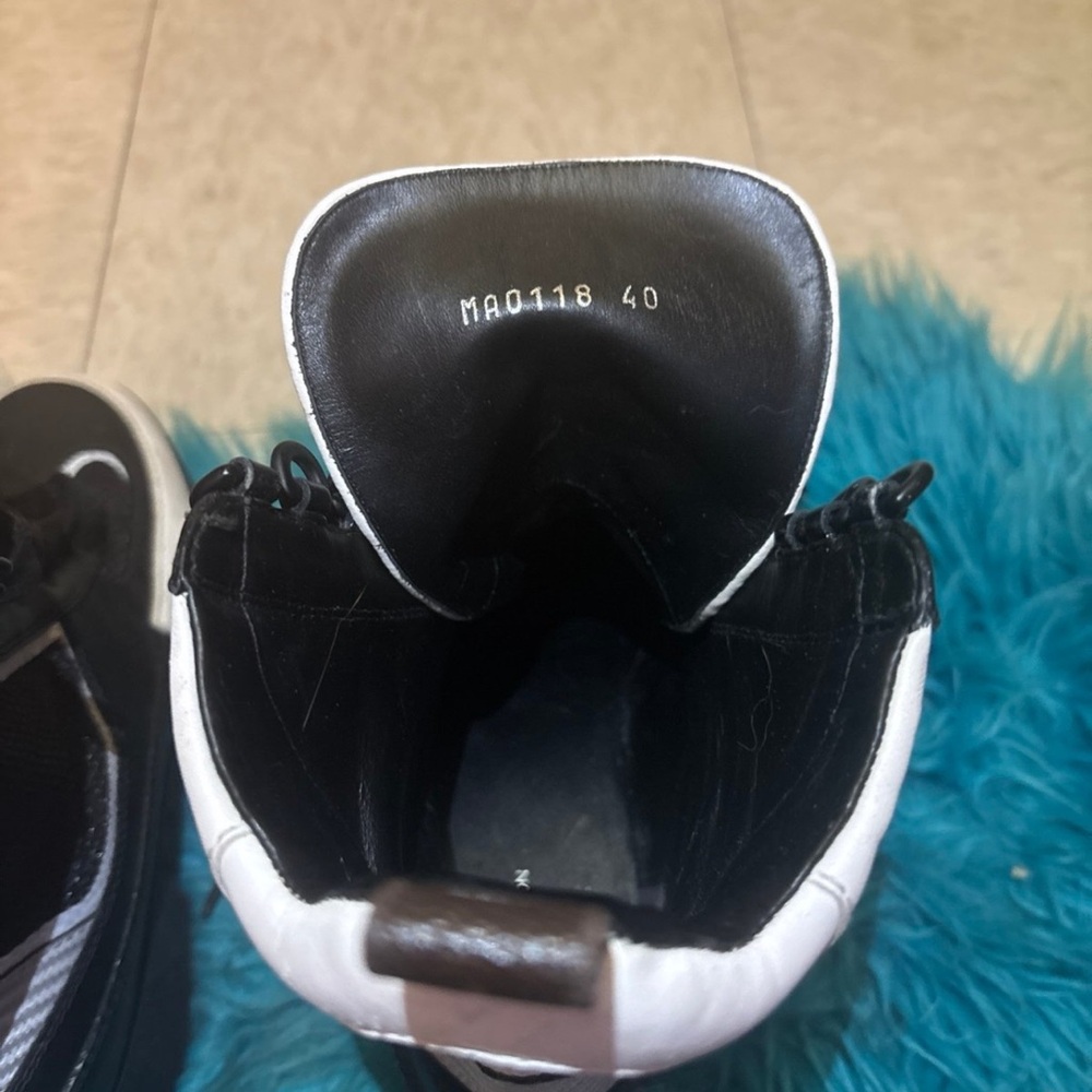Louis Vuitton black/white leather and mesh laureate platform desert boots - Picture 5 of 12